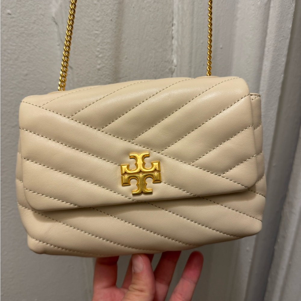 Tory Burch KIRA Cream Quilted Shoulder Bag